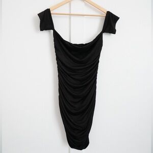 superdown jane asymmetrical dress 1950s Solid V-Neck Ruffle Sleeve Chiffon Asymmetrical Dress main image 1